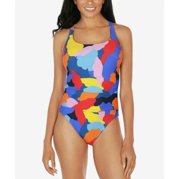Nautica Cross Back One Piece Swimsuit in Castaway Size Large - Picture 1 of 7